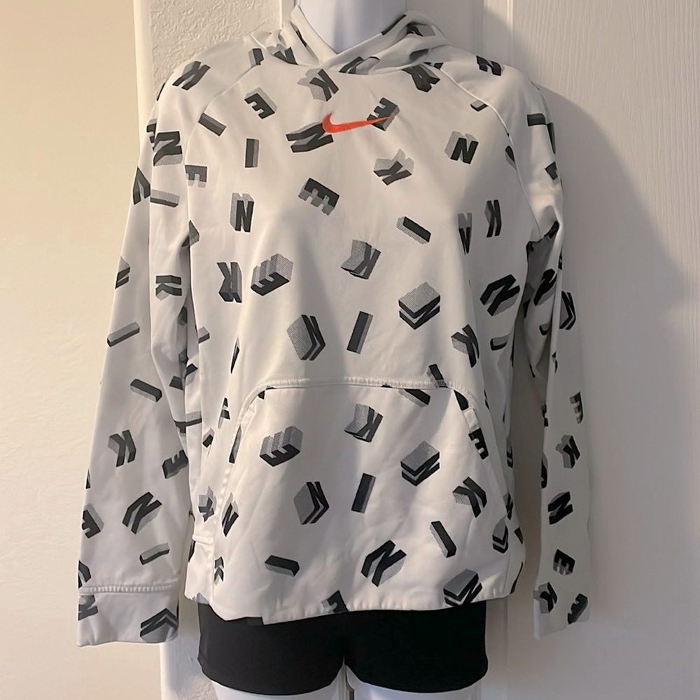 Nike white hoody with Nike letter design